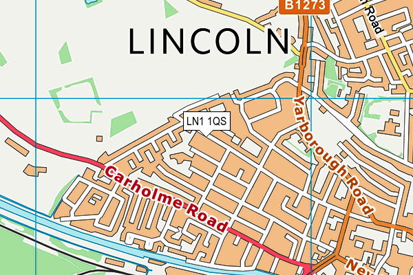 LN1 1QS map - OS VectorMap District (Ordnance Survey)
