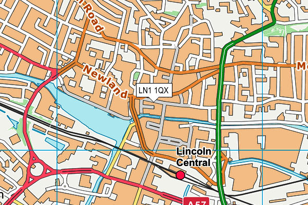 LN1 1QX map - OS VectorMap District (Ordnance Survey)