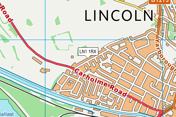 LN1 1RX map - OS VectorMap District (Ordnance Survey)