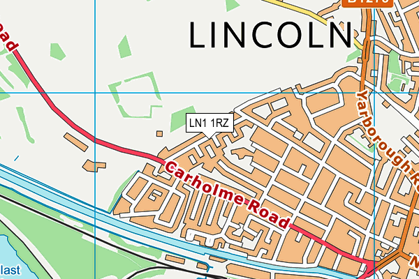 LN1 1RZ map - OS VectorMap District (Ordnance Survey)