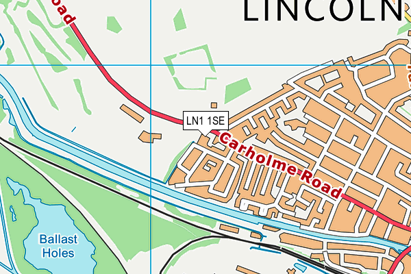 Carholme Golf Club map (LN1 1SE) - OS VectorMap District (Ordnance Survey)