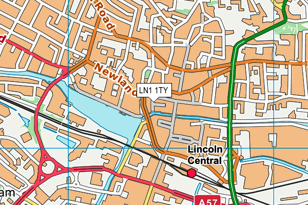 LN1 1TY map - OS VectorMap District (Ordnance Survey)