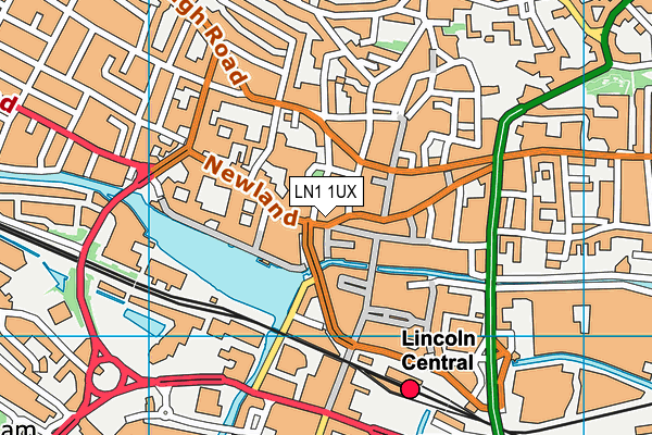 LN1 1UX map - OS VectorMap District (Ordnance Survey)