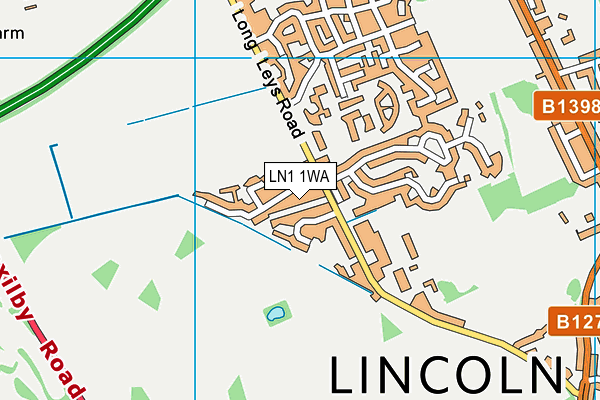 LN1 1WA map - OS VectorMap District (Ordnance Survey)