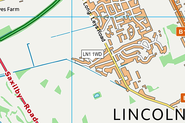 LN1 1WD map - OS VectorMap District (Ordnance Survey)