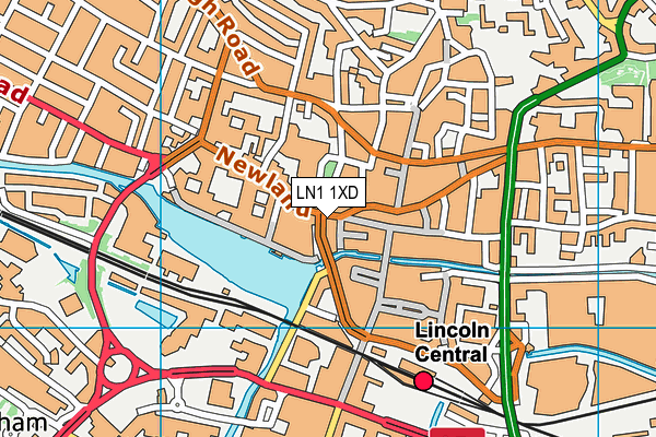 LN1 1XD map - OS VectorMap District (Ordnance Survey)