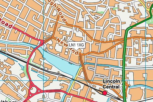 LN1 1XG map - OS VectorMap District (Ordnance Survey)