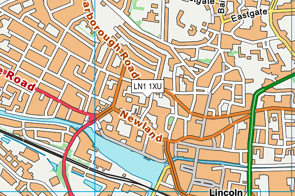 LN1 1XU map - OS VectorMap District (Ordnance Survey)