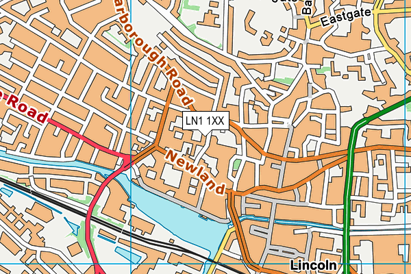 LN1 1XX map - OS VectorMap District (Ordnance Survey)