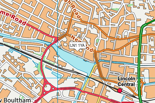 LN1 1YA map - OS VectorMap District (Ordnance Survey)