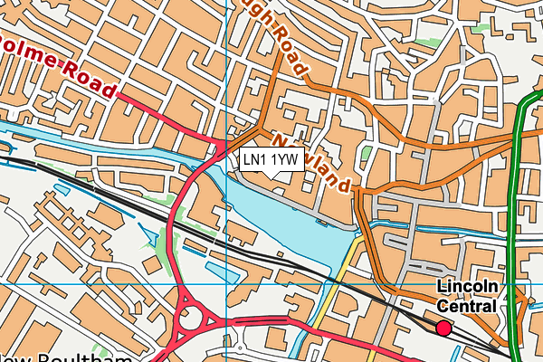 LN1 1YW map - OS VectorMap District (Ordnance Survey)