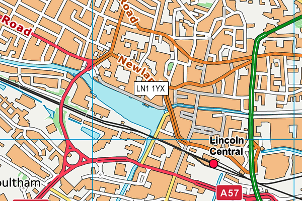 Base Fitness (Closed) map (LN1 1YX) - OS VectorMap District (Ordnance Survey)