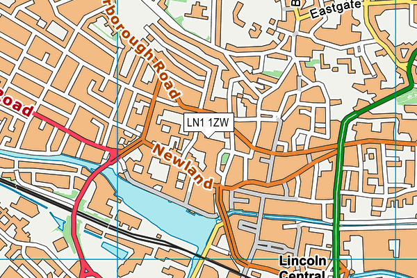 LN1 1ZW map - OS VectorMap District (Ordnance Survey)