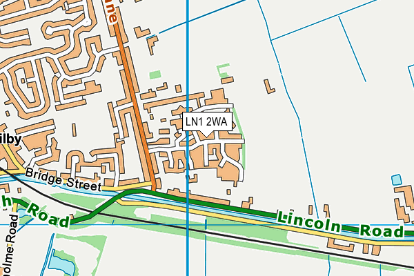 LN1 2WA map - OS VectorMap District (Ordnance Survey)