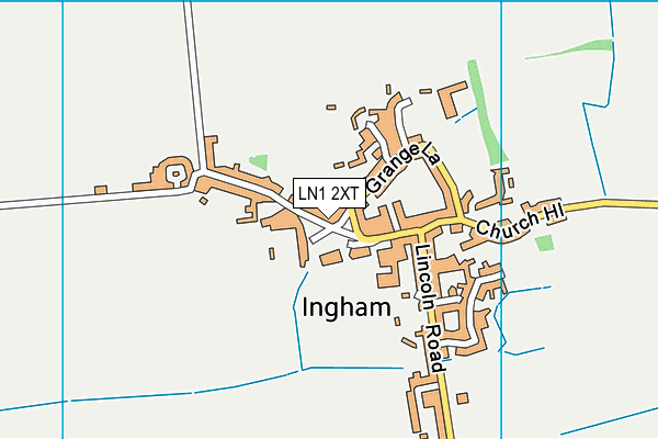 Ingham & Cammeringham Village Hall (Tennis Court) map (LN1 2XT) - OS VectorMap District (Ordnance Survey)