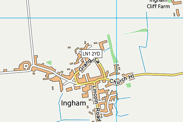 LN1 2YD map - OS VectorMap District (Ordnance Survey)