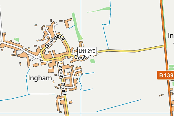 LN1 2YE map - OS VectorMap District (Ordnance Survey)