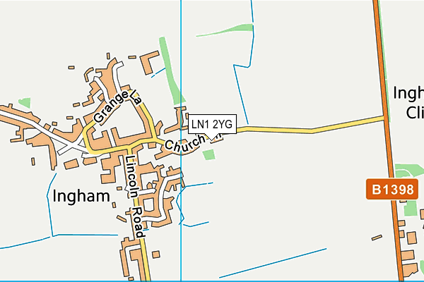LN1 2YG map - OS VectorMap District (Ordnance Survey)