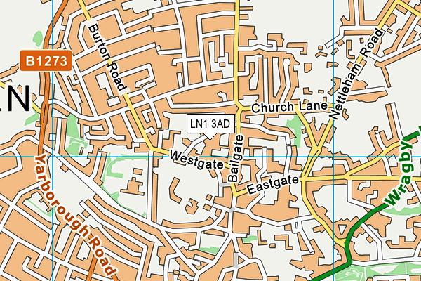 LN1 3AD map - OS VectorMap District (Ordnance Survey)