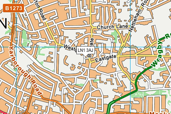 LN1 3AJ map - OS VectorMap District (Ordnance Survey)