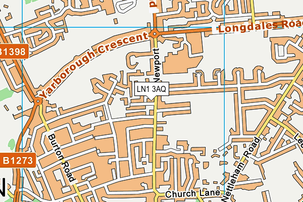 LN1 3AQ map - OS VectorMap District (Ordnance Survey)