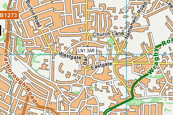 LN1 3AR map - OS VectorMap District (Ordnance Survey)