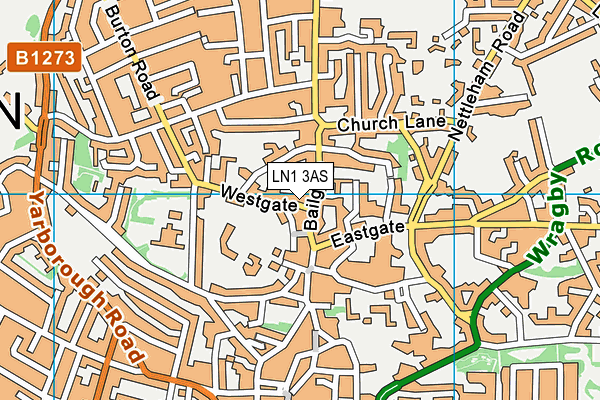 LN1 3AS map - OS VectorMap District (Ordnance Survey)