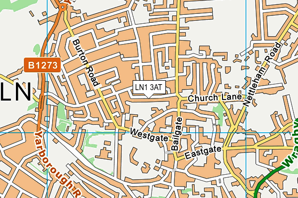 LN1 3AT map - OS VectorMap District (Ordnance Survey)