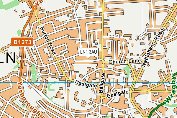 LN1 3AU map - OS VectorMap District (Ordnance Survey)