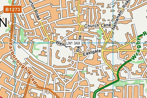 LN1 3AX map - OS VectorMap District (Ordnance Survey)