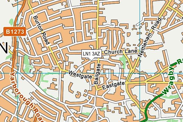LN1 3AZ map - OS VectorMap District (Ordnance Survey)