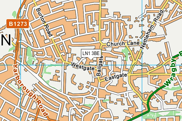 LN1 3BE map - OS VectorMap District (Ordnance Survey)