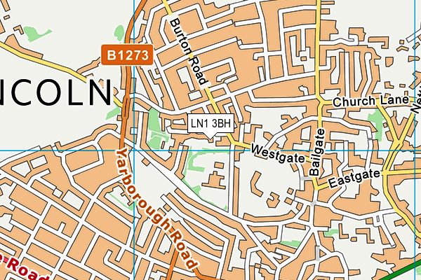 LN1 3BH map - OS VectorMap District (Ordnance Survey)