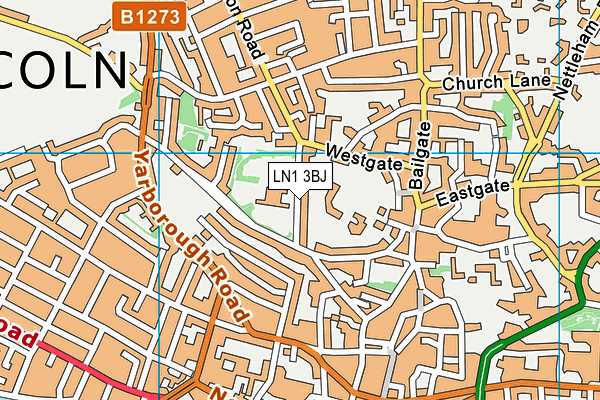 LN1 3BJ map - OS VectorMap District (Ordnance Survey)