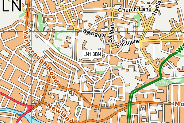 LN1 3BN map - OS VectorMap District (Ordnance Survey)