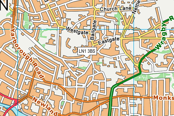 LN1 3BS map - OS VectorMap District (Ordnance Survey)