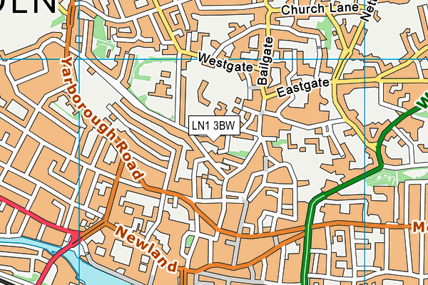 LN1 3BW map - OS VectorMap District (Ordnance Survey)