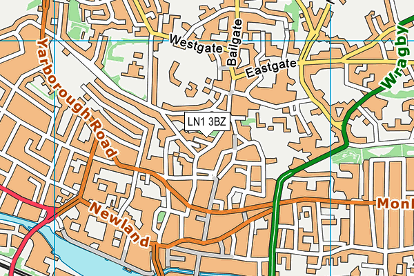 LN1 3BZ map - OS VectorMap District (Ordnance Survey)