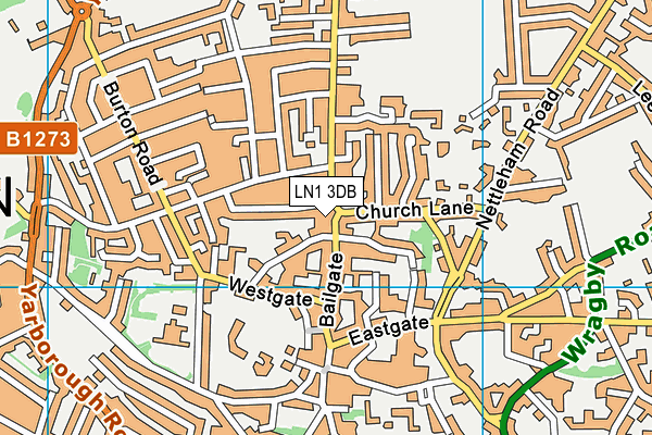 LN1 3DB map - OS VectorMap District (Ordnance Survey)