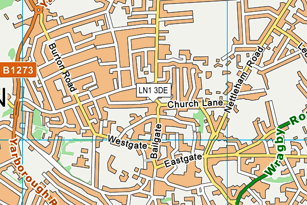 LN1 3DE map - OS VectorMap District (Ordnance Survey)