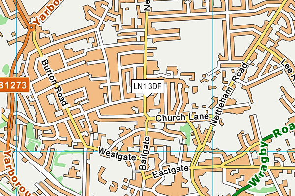 LN1 3DF map - OS VectorMap District (Ordnance Survey)