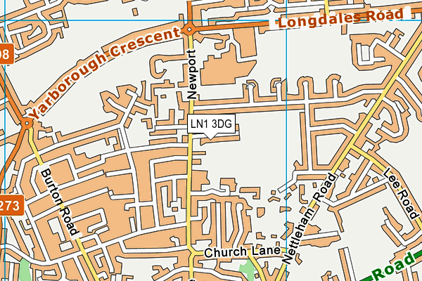 LN1 3DG map - OS VectorMap District (Ordnance Survey)