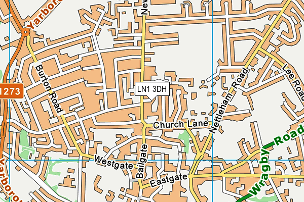 LN1 3DH map - OS VectorMap District (Ordnance Survey)