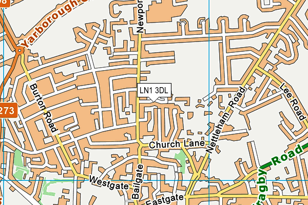 LN1 3DL map - OS VectorMap District (Ordnance Survey)