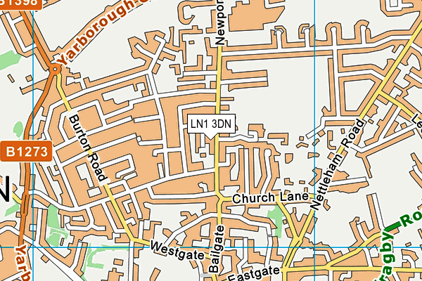 LN1 3DN map - OS VectorMap District (Ordnance Survey)