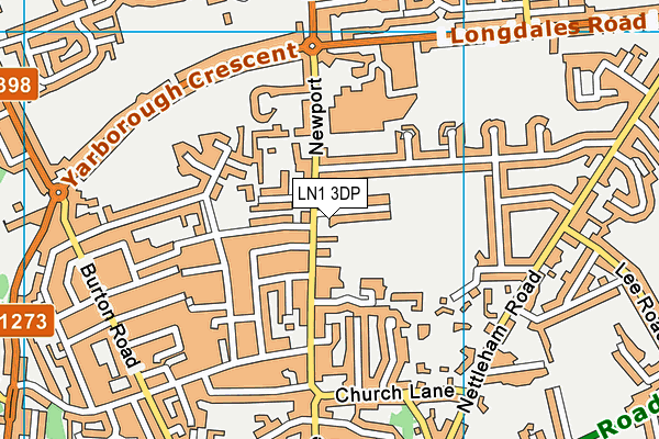 LN1 3DP map - OS VectorMap District (Ordnance Survey)