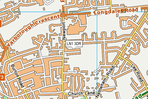 LN1 3DR map - OS VectorMap District (Ordnance Survey)