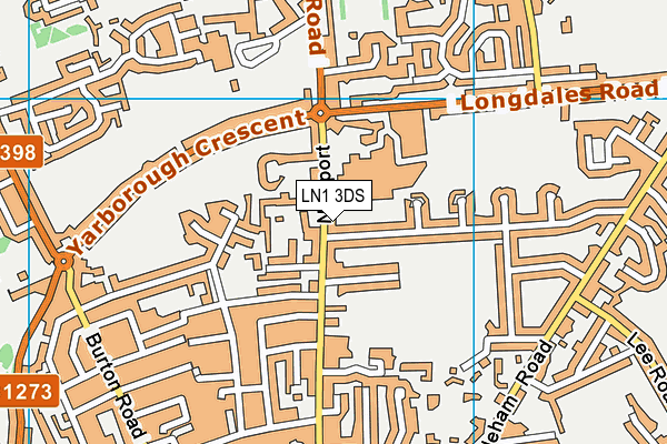 LN1 3DS map - OS VectorMap District (Ordnance Survey)