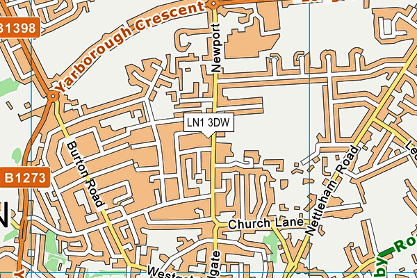 LN1 3DW map - OS VectorMap District (Ordnance Survey)