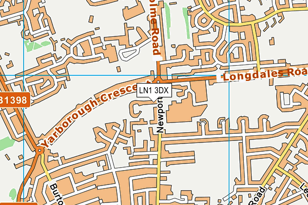 LN1 3DX map - OS VectorMap District (Ordnance Survey)